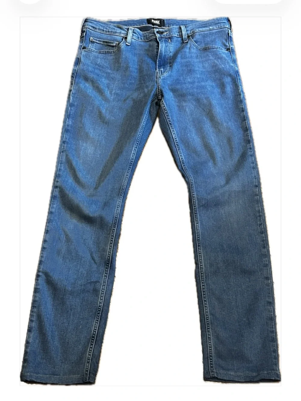 Paige Men’s Stretch Slim Denim Straight leg Lennox Jeans, Mid-rise. Size 34 - Picture 3 of 8